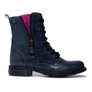 Carl Scarpa Paulette Navy Pink Leather Ankle Boots